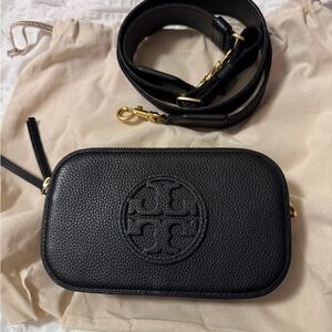 Tory Burch MiniMiller Black Leather Crossbody Bag